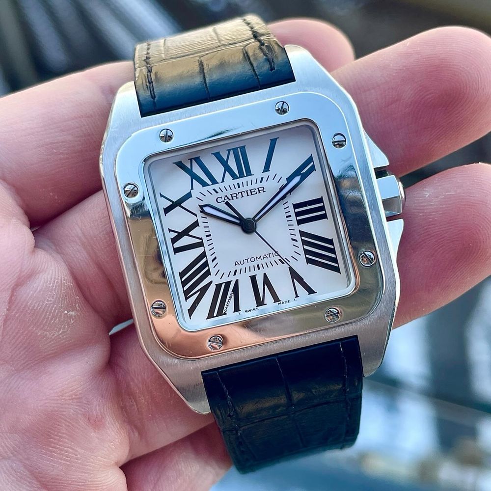 Cartier Santos 2656 38мм мужские швейцарские наручные часы