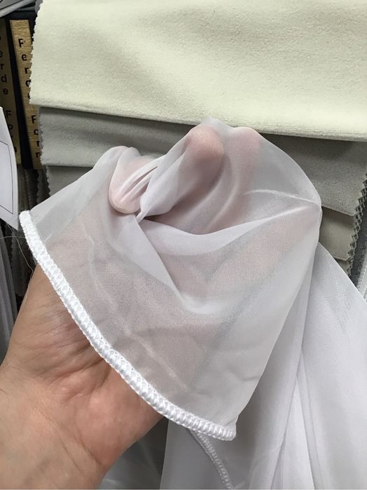 Білий базовий тюль шифон, висота до3м.  Білий шифоновий, шифонова біла