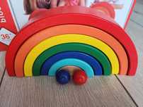 Tęcza drewniana układanka sorter klocki Montessori