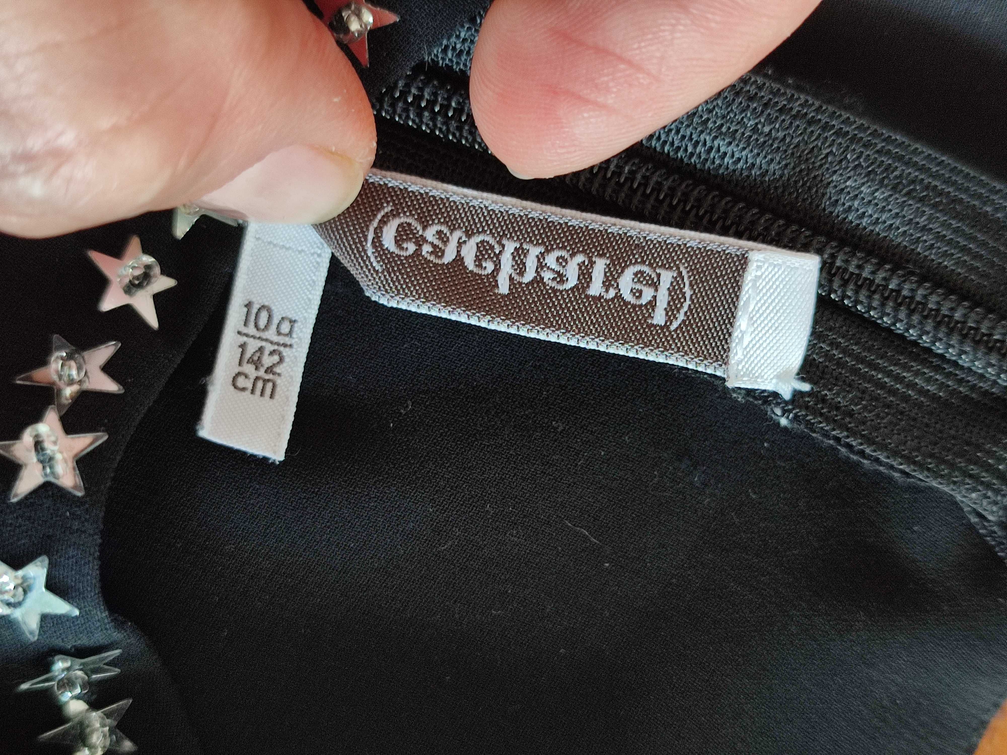 Elegancka czarna sukienka Cacharel 10 lat, 142 cm
