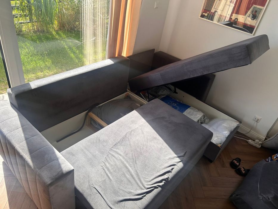 Narożnik rozkładany szary