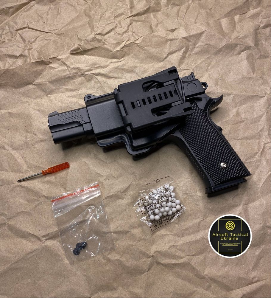 Пістолет Browning HP металевий з кобурою  ( іграшковий )