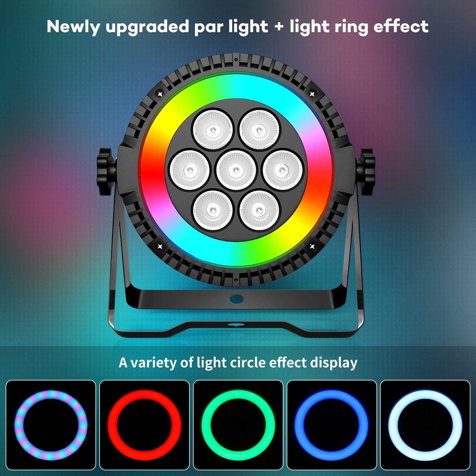 2X PROJETORES PAR LED RGBW 4 IN 1 C/ COMANDO/DMX LUZ PARA FESTAS