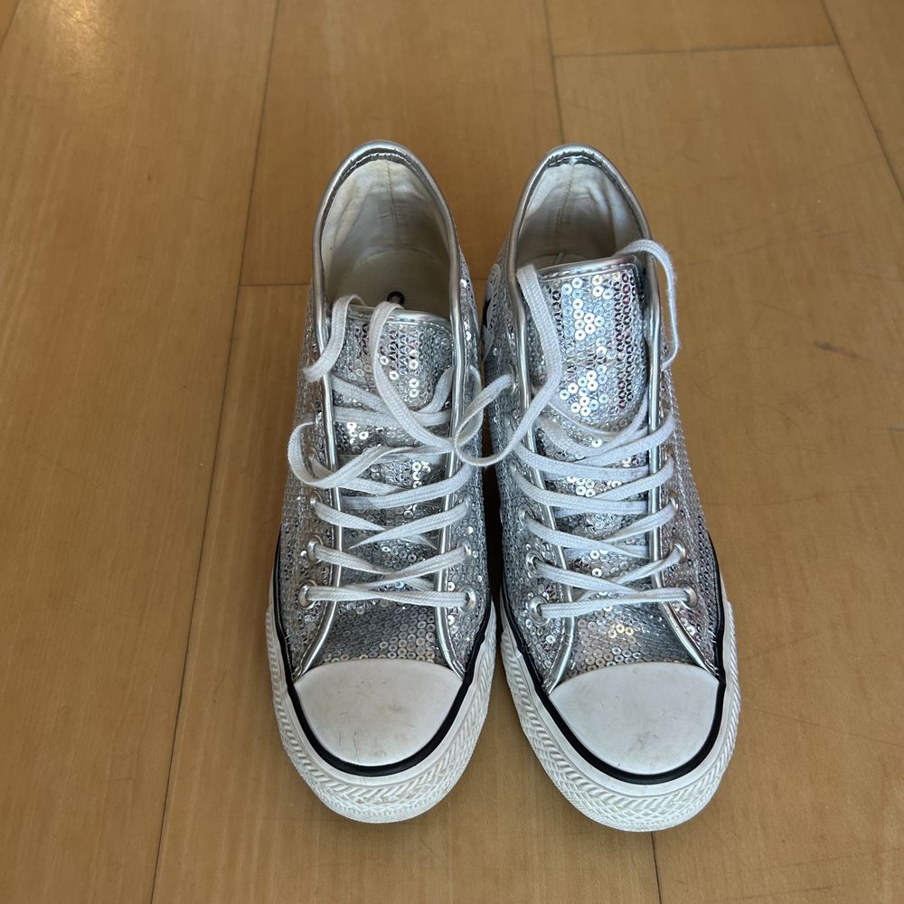 All Star 37 Hi Silver compensadas cunha converse sapatilhas Allstars