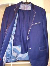Класичний чоловічий костюм-двійка синього кольору, розмір 54