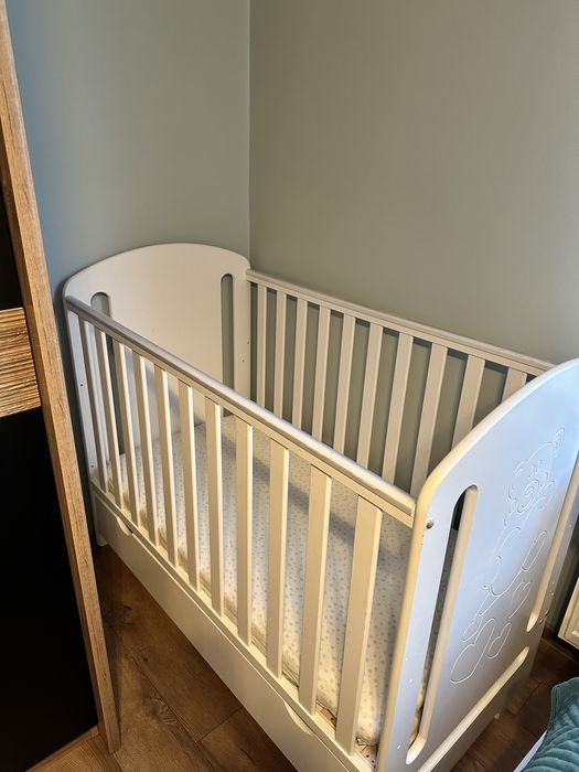 Łóżeczko z szufladą / tapczanik LILI biala plus materac 120x60