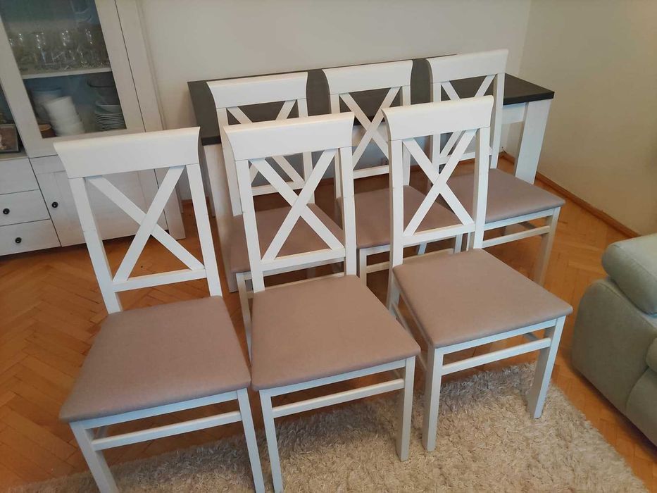 Krzesła Bukowe Alla 2 (6szt) Białe