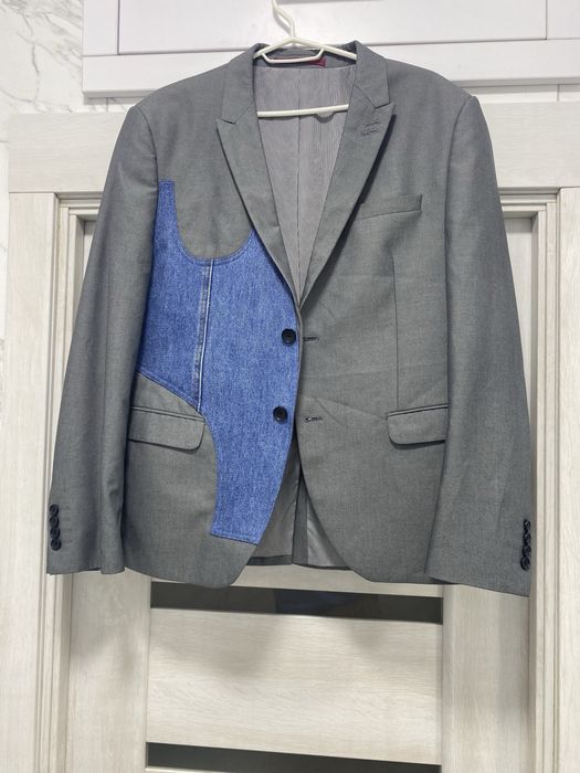 Пиджак с джинсовым корсетом Хенд-Мейд L
