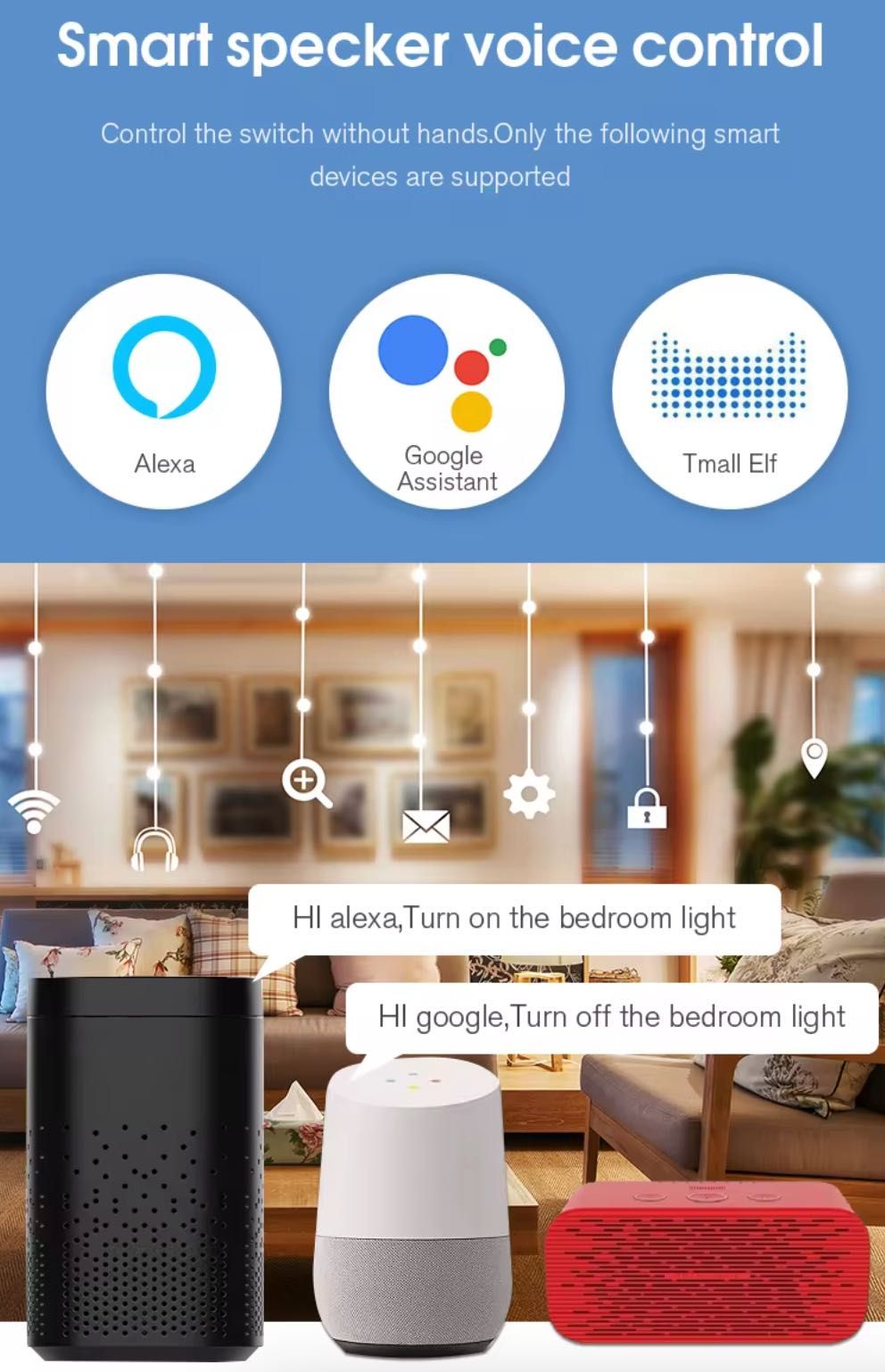 Módulo Interruptor Inteligente * Tuya Smart Life * 10A * 100-240V