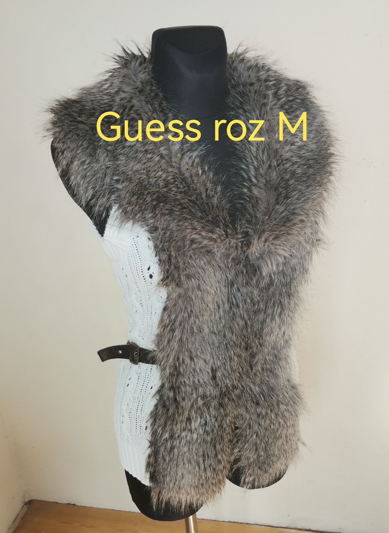 Guess roz M damska kamizelka, bezrękawnik, futerko, sweter