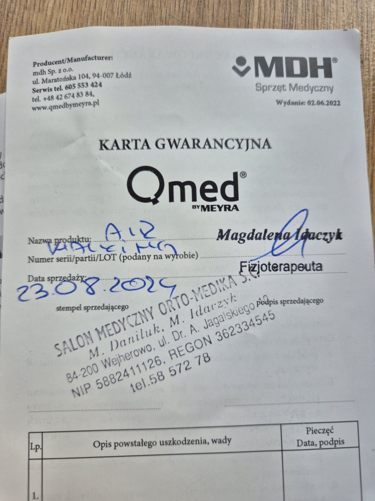 Orteza pneumatyczna, powietrzna rozm. L, PRAWA