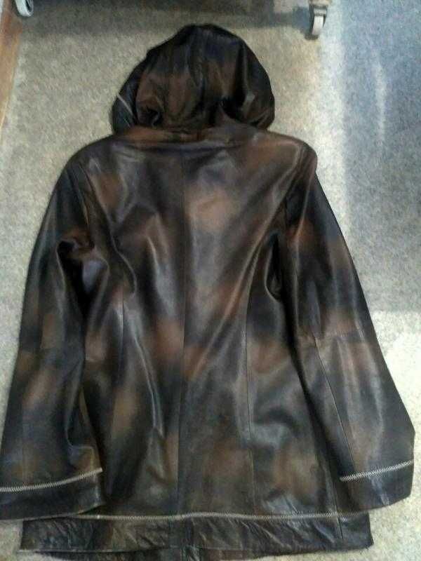 Натуральная кожаная удлиненная куртка плащ Турция