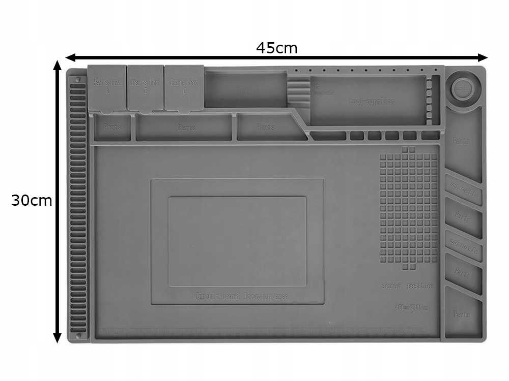 Mata SILIKONOWA SERWISOWA do LUTOWANIA Duża Podkładka 30x45 z Magnesem