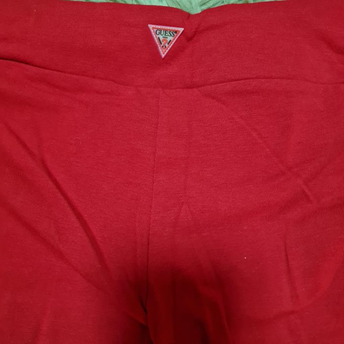 Guess legginsy logowane z lampasem czerwone nowe z metką XS leginsy id