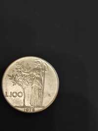 Moneta Włochy 100 Lirów