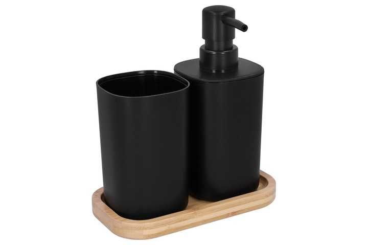 Dozownik do mydła+Organizer Kubek na szczoteczki Mydelniczka łazienki