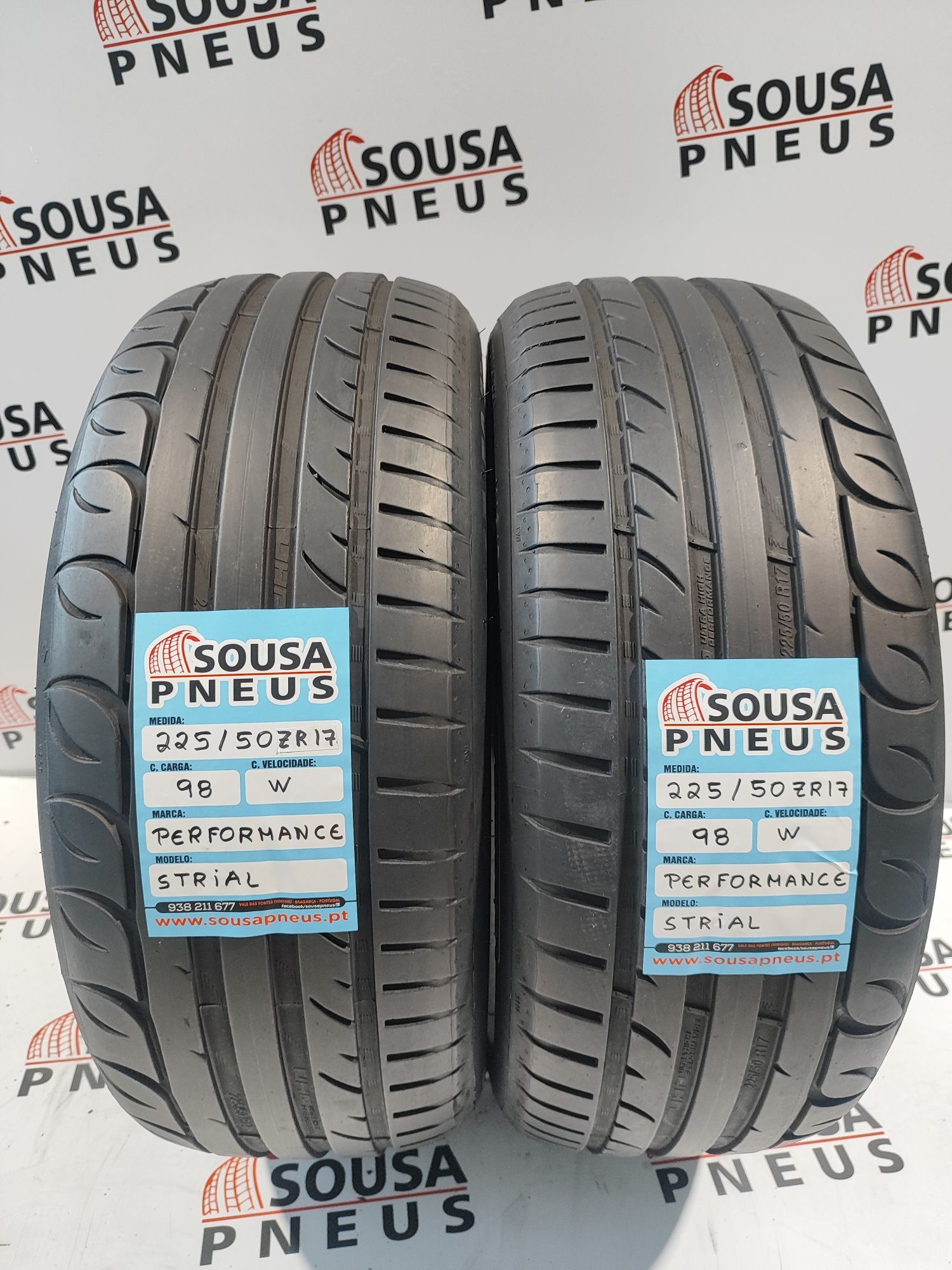 2 pneus semi novos 225-50R17 Performance- Oferta dos Portes