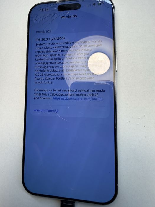 Zbity Oryginalny Wyświetalcz iPhone 16 Pro Max ZBITY