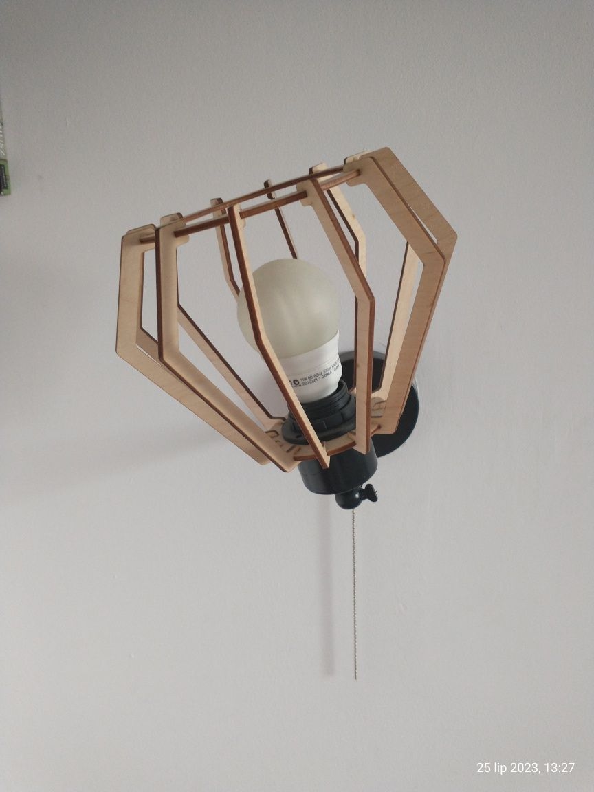 Dwa Kinkiety ścienne, lampa ruchoma loft brylant drewno