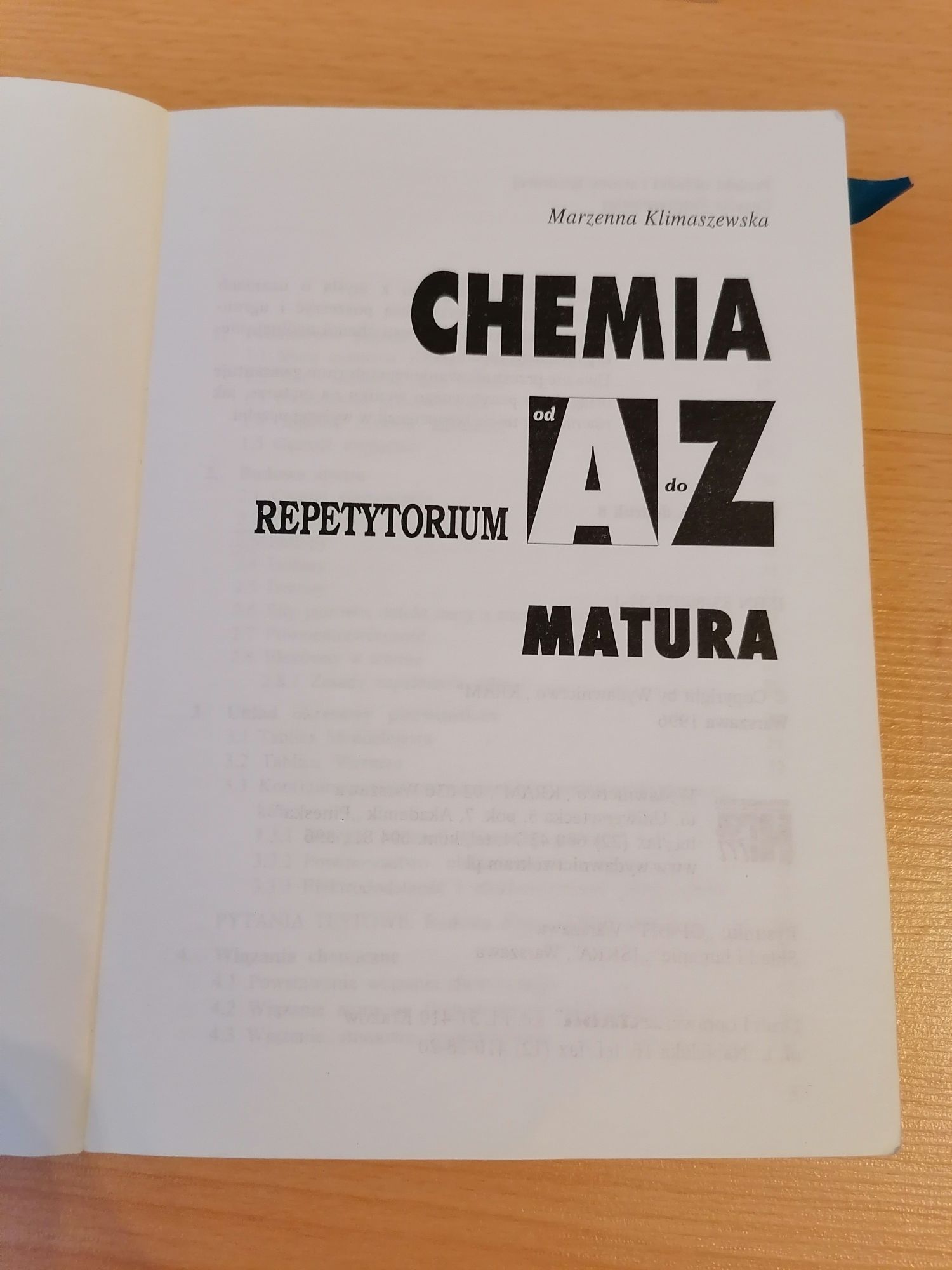 Chemia od A do Z  repetytorium Marzenna Klimaszewska