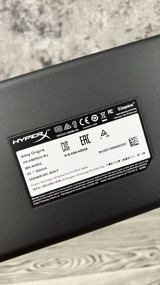 Клавиатура HyperX Alloy Origins Red