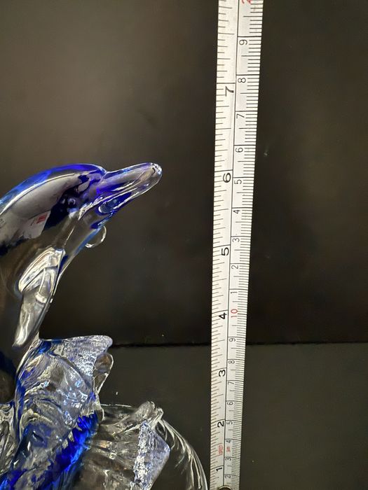 Estatueta de golfinho em vidro Murano
