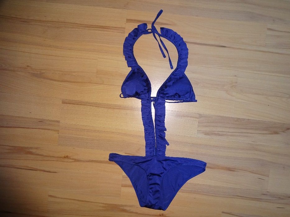 ANN SUMMERS niebieski chabrowy NOWY strój kąpielowy monokini EU 38