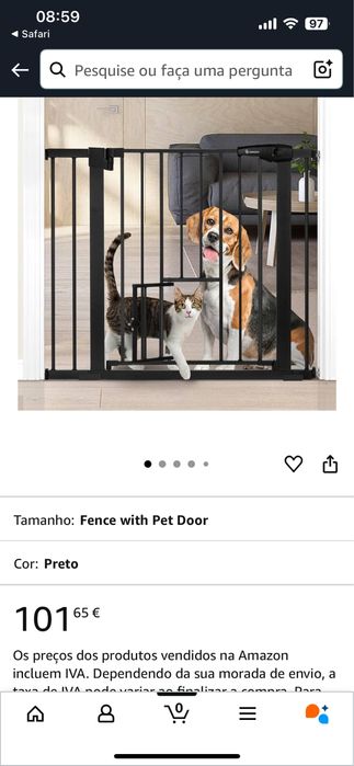 Barreira escadas criança com porta para gato