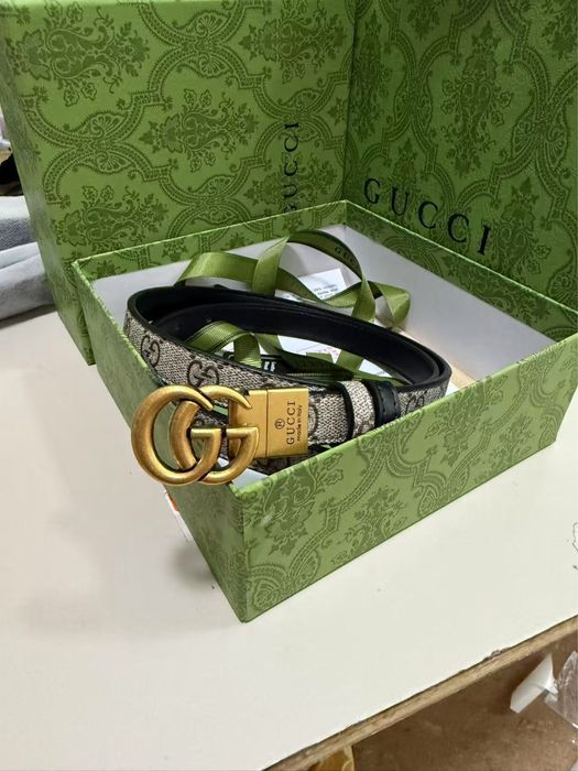 Pasek gucci z naturalnej skóry numer seryjny złoty 100 nowy