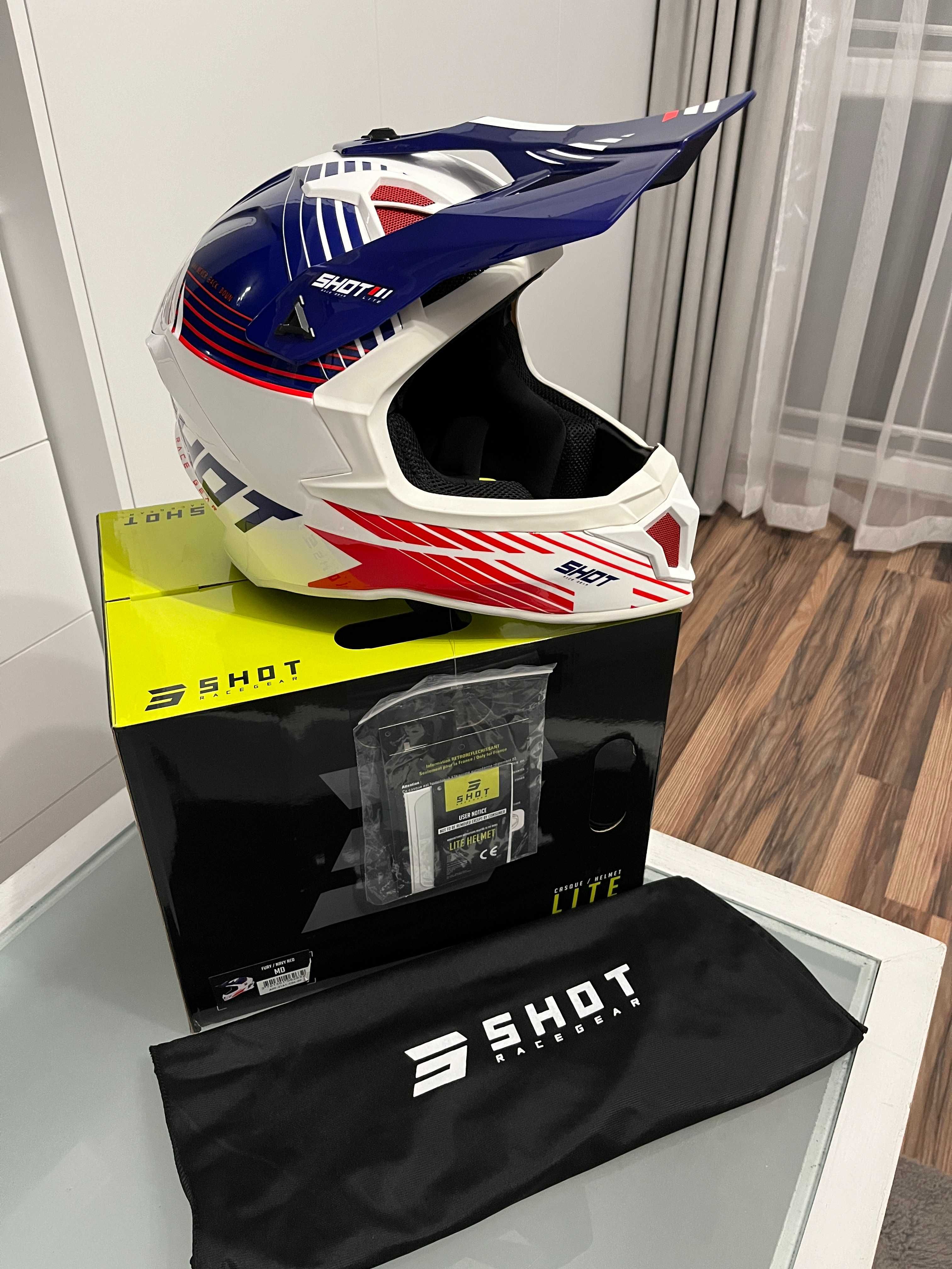 Kask Shot Fury Navy Red MX (cross,quad,enduro,mtb) GWARANCJA