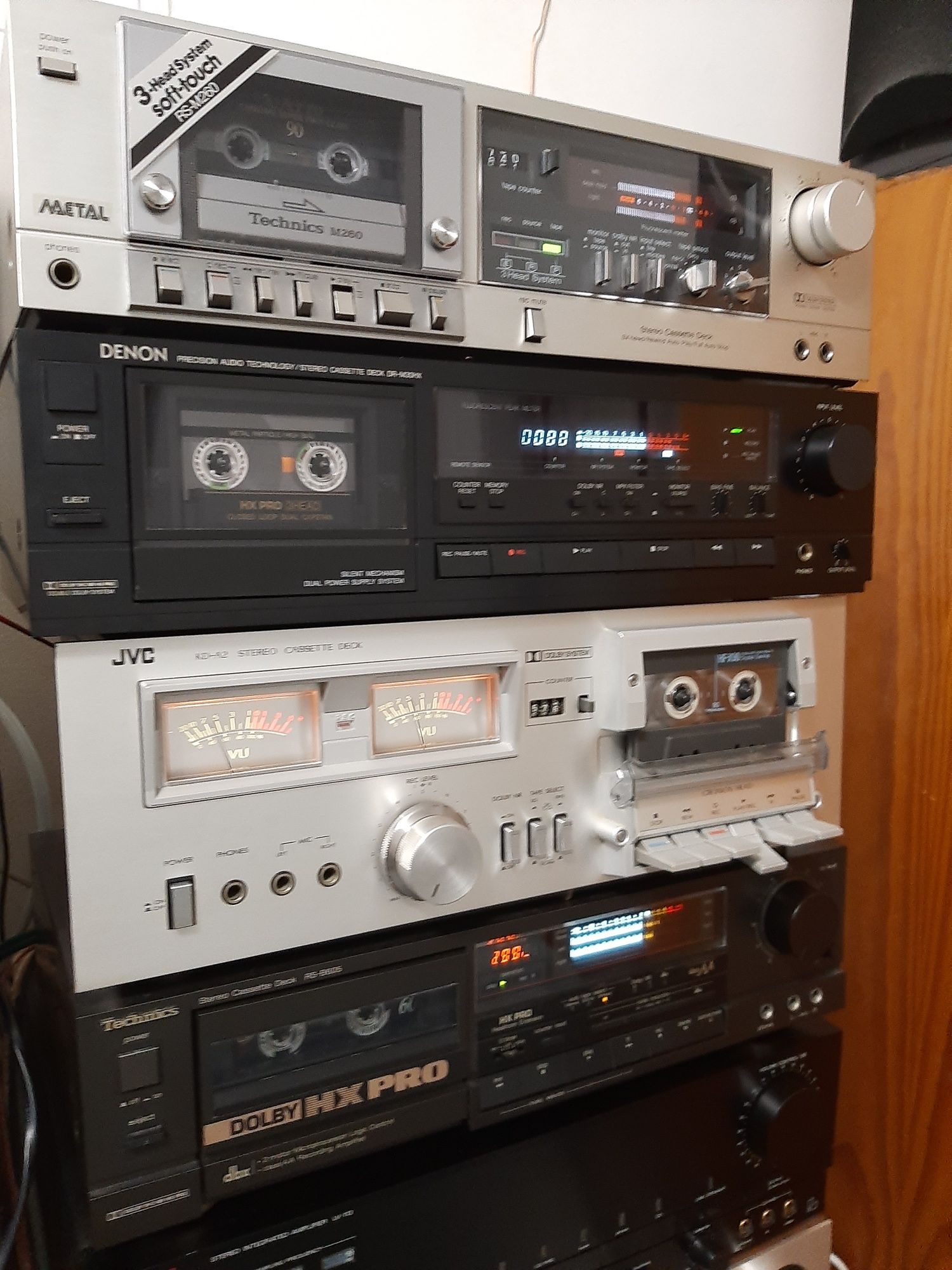 TECHNICS DENON JVC DECK CASSETES receiver