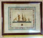 Gravura antiga de barco dinamarquês