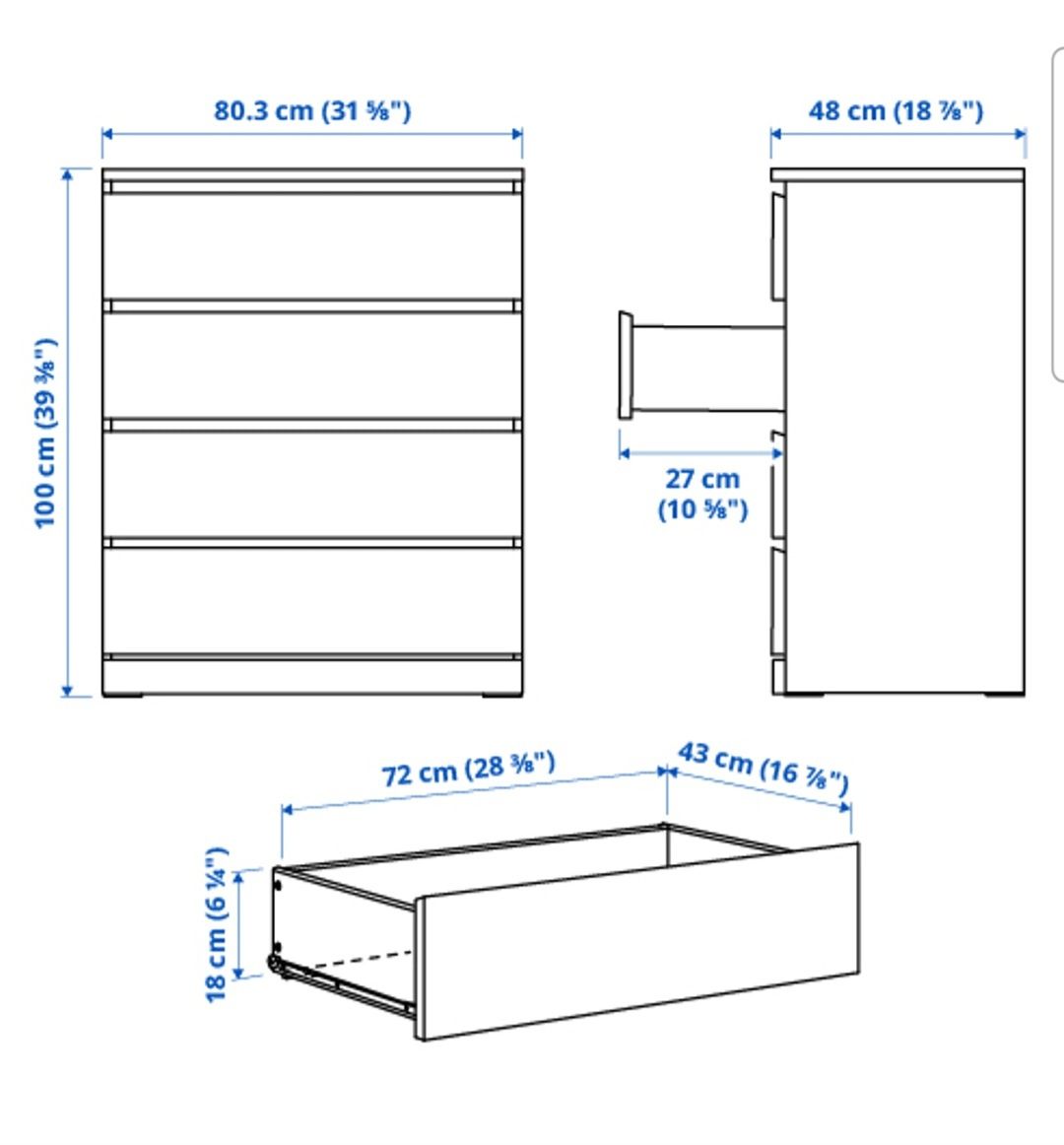 Komoda IKEA malm 4 szuflady /dostawa
