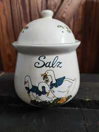Ceramiczny pojemnik na sól z gąskami Mandarin Stoneware
