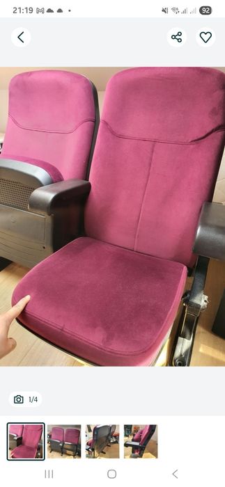 Fotele kinowe 4 szt odnowione zestaw 4 szt krzeseł kinowych