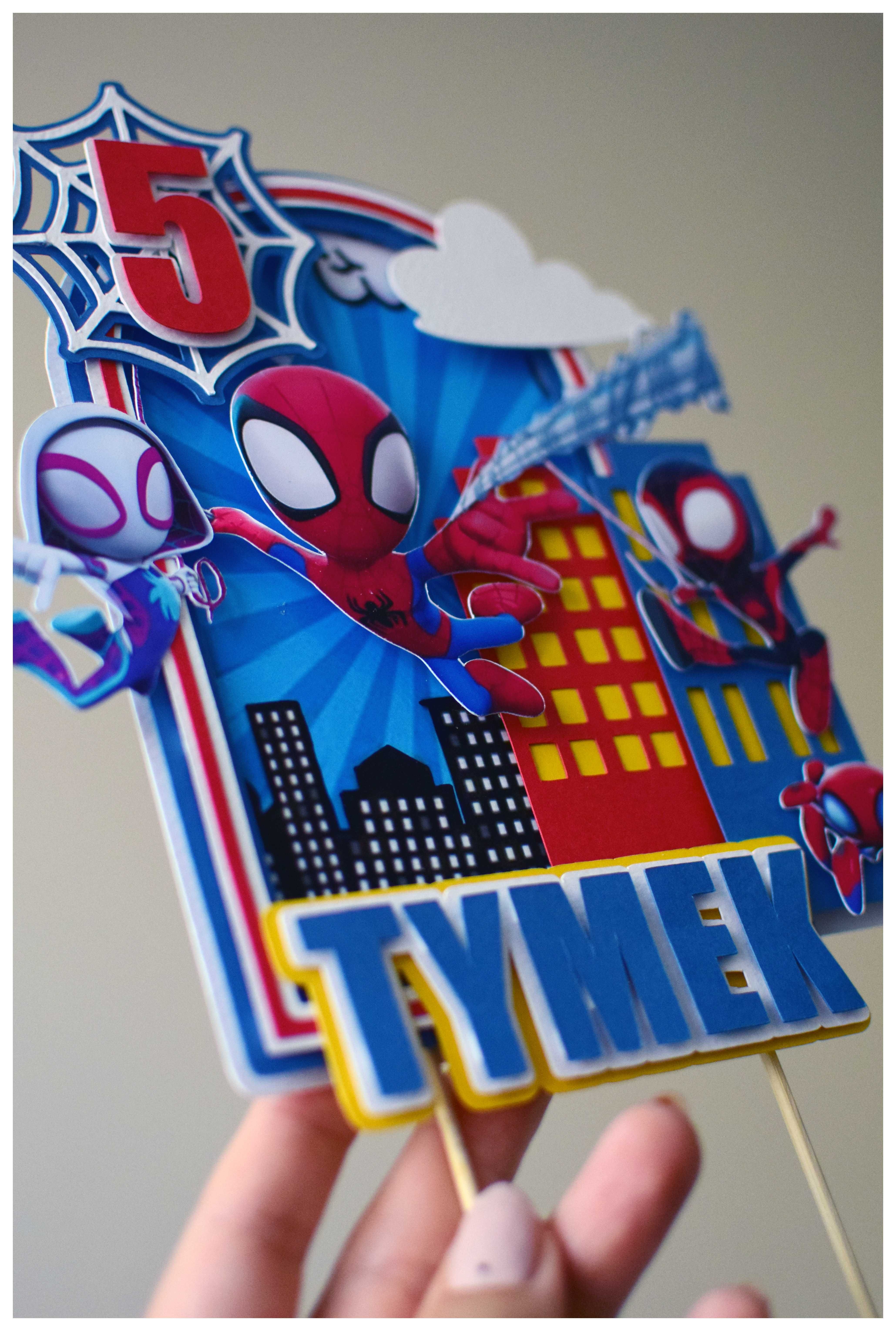 Spidey topper na tort urodzinowy