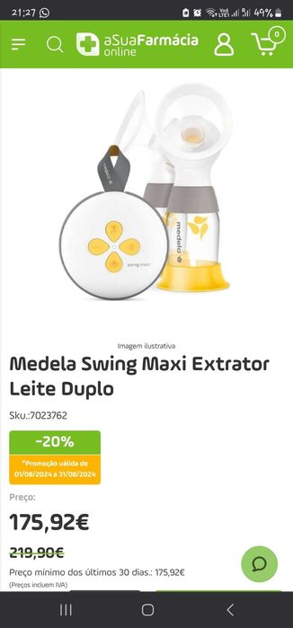 Medela duplo extrator de leite materno