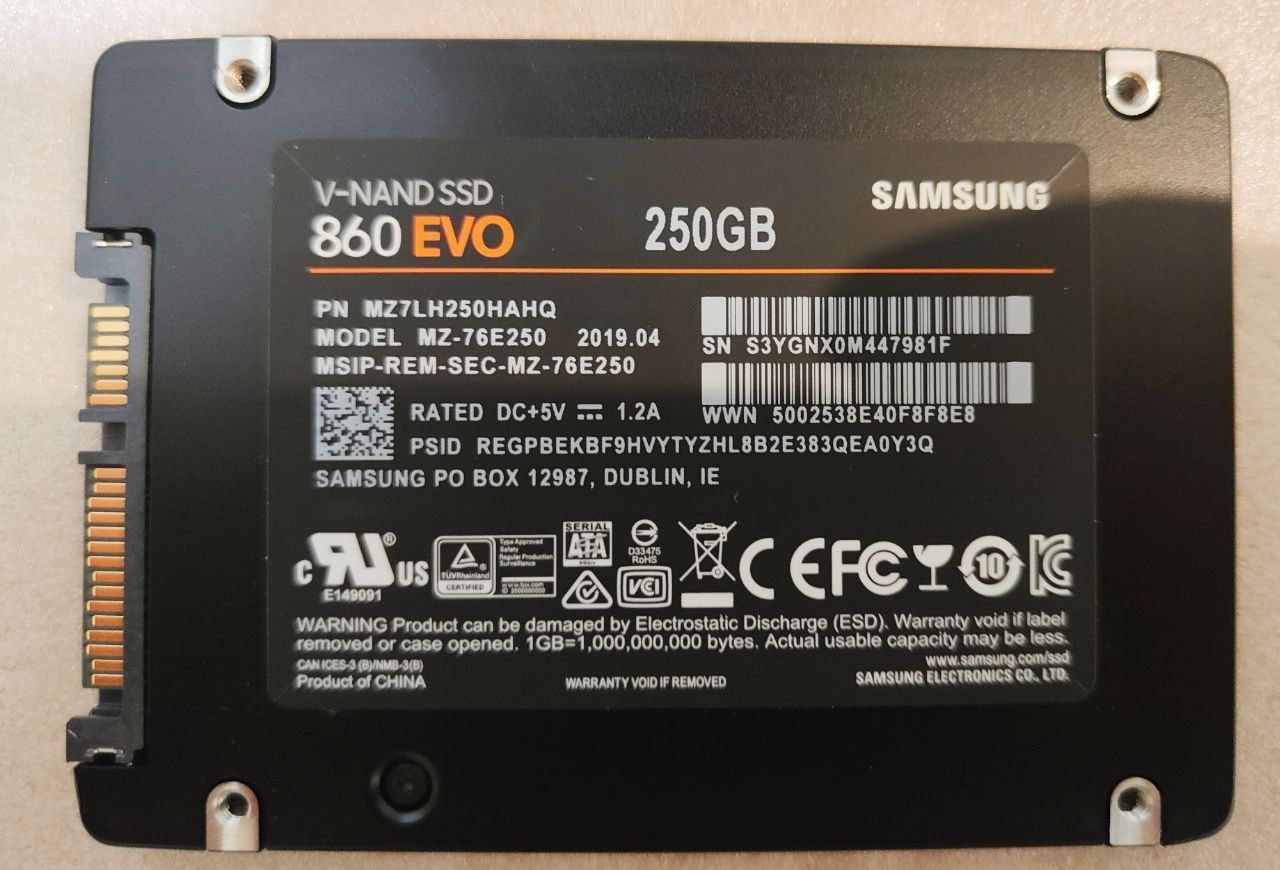 Новий ssd samsung 860 evo 250gb 2.5 sata 3