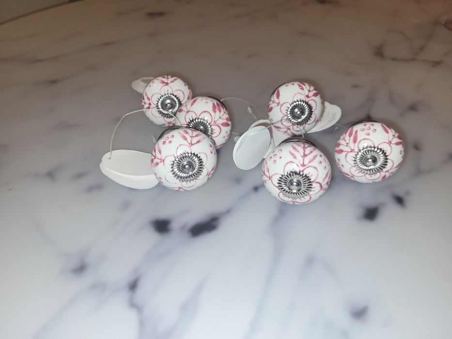 Uchwyty do komody 6 szt białe fioletowe