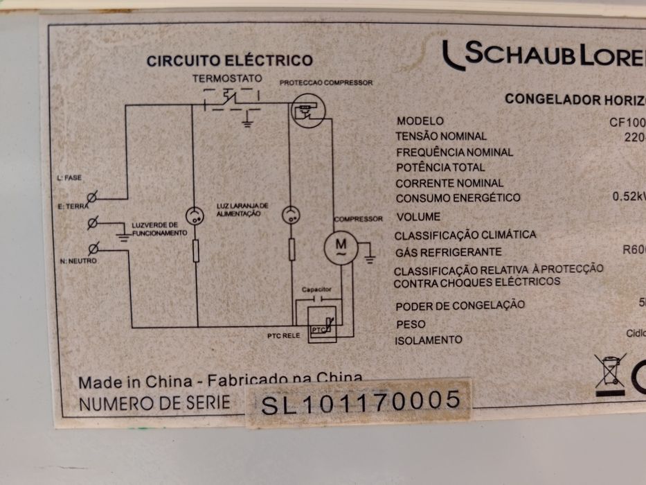 Arca congeladora horizontal 100 litros - Schaub Lorenz