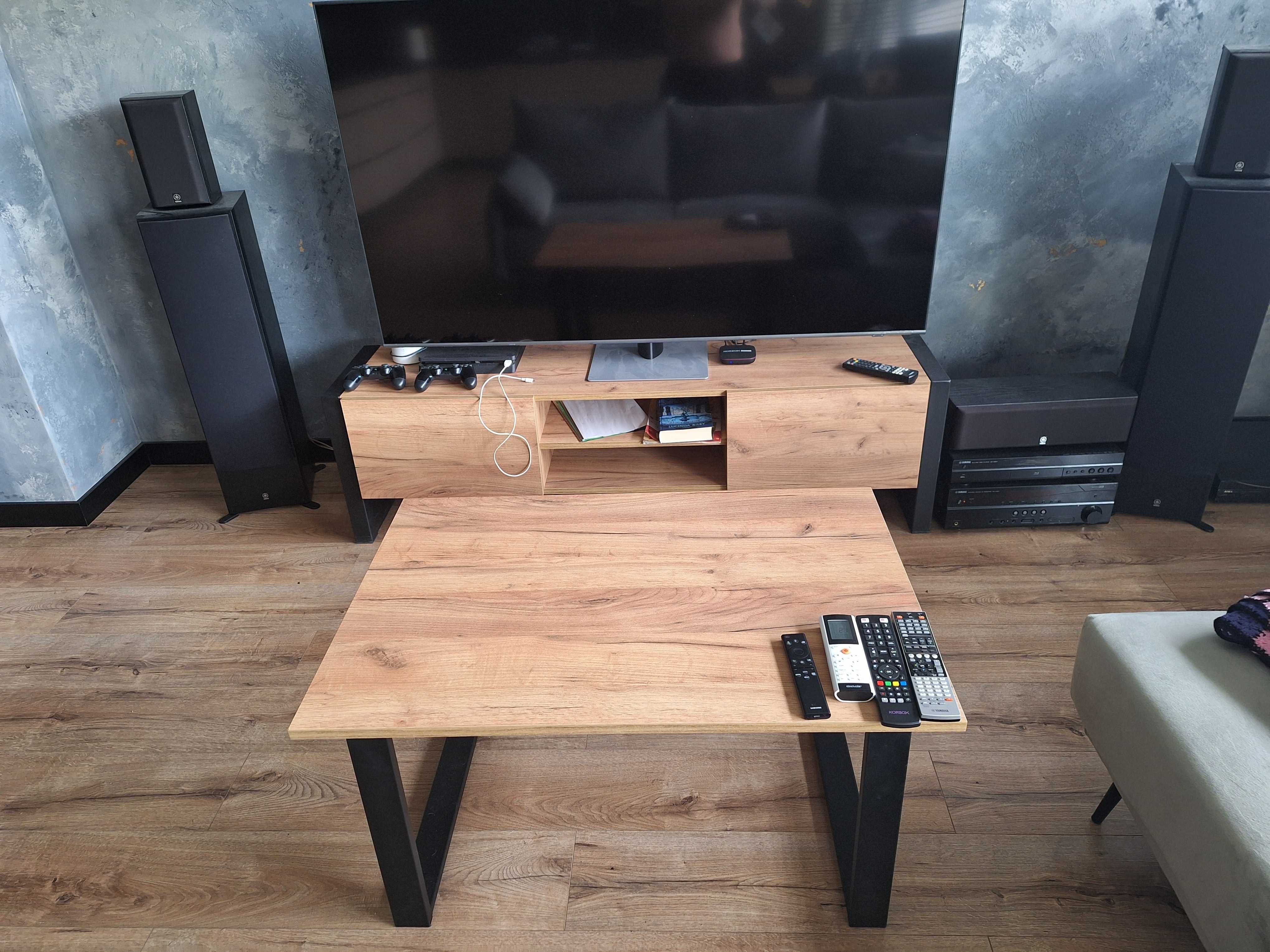 Stolik kawowy 90x60 wraz z szafką pod TV 40x160 oraz półką 100x30x150