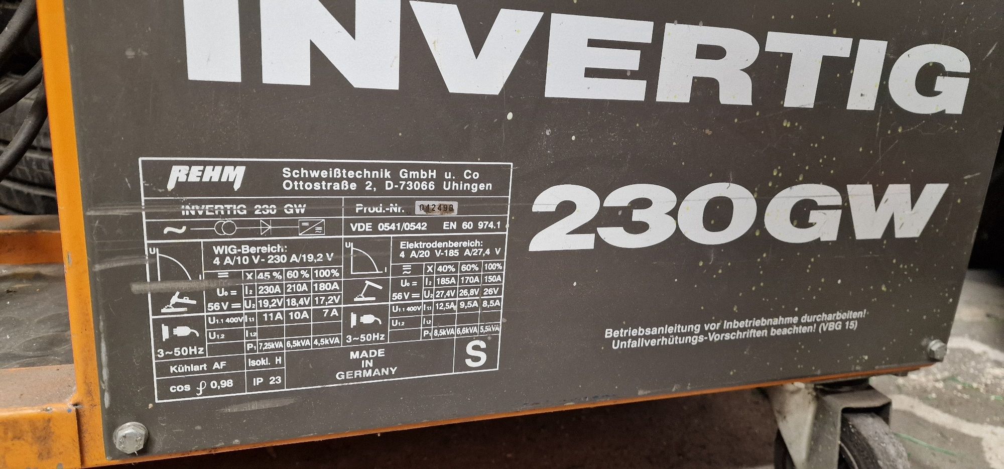 Spawarka TIG AC/DC Rehm Invertig 230GW