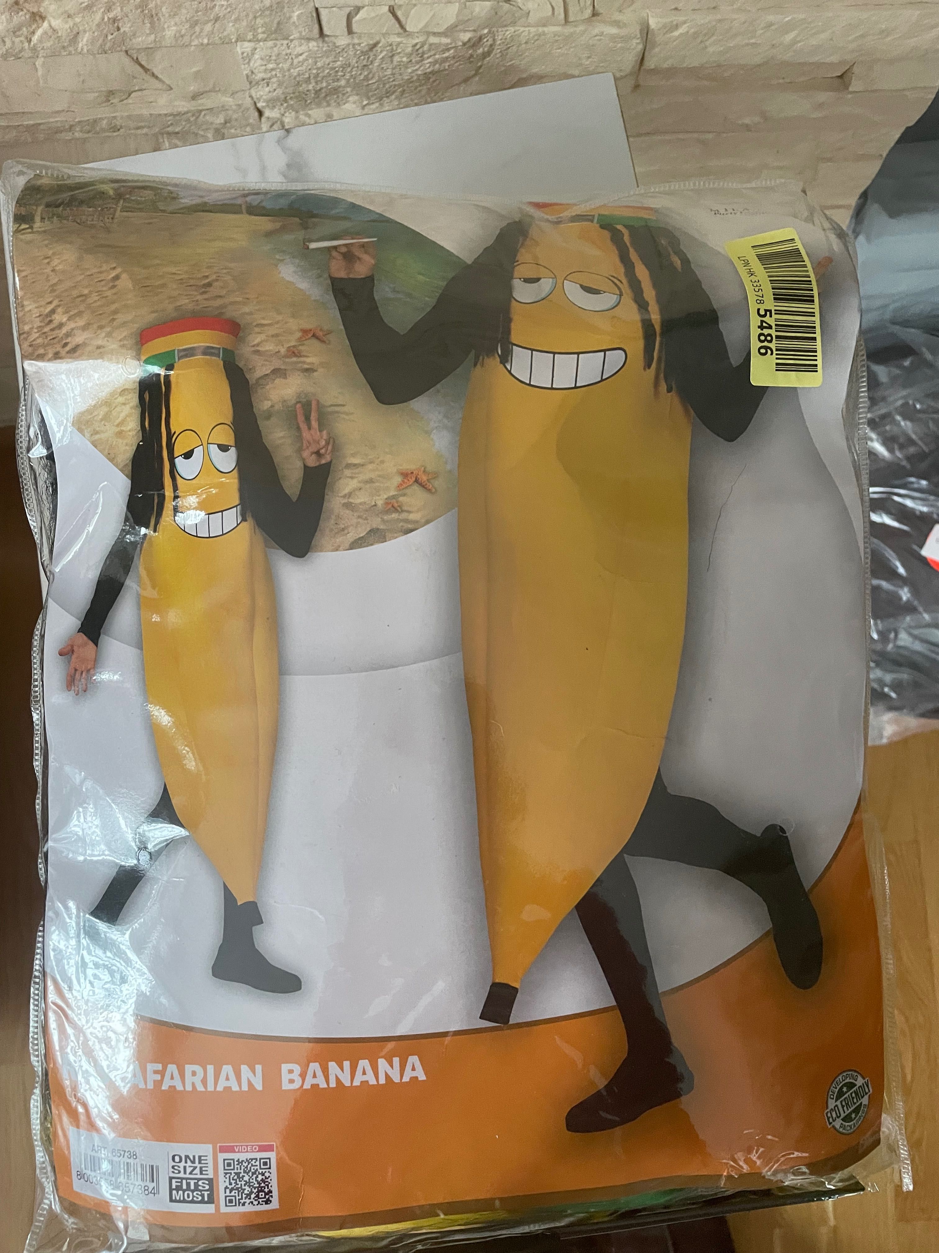 Strój Banana Przebranie Banan Kostium, Banan Rastafarianin