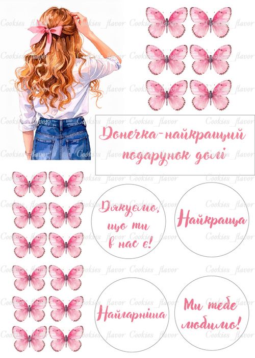 Харчовий друк, цукровий друк, вафельні картинки, метелики на торт