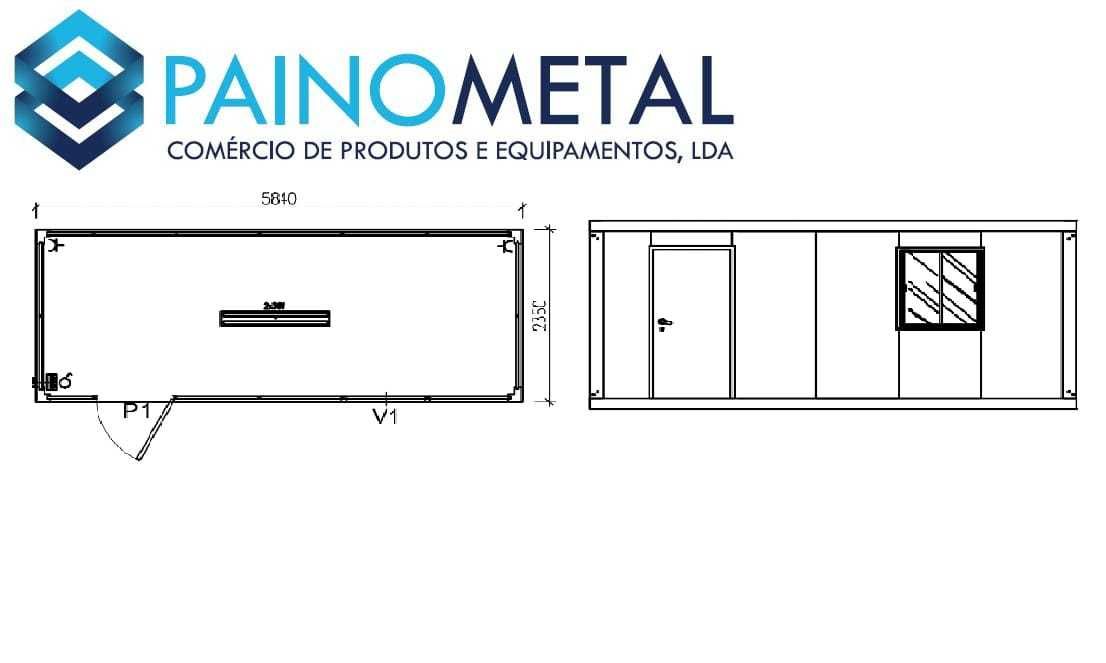 (Contentor/Escritório) Módulo Pré-fabricado 5840mmx2350mm