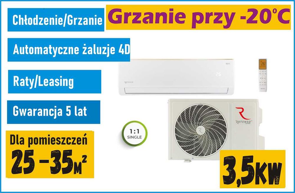 Super OFERTA!!!  Klimatyzacja Rotenso Roni 3,5KW  z montażem