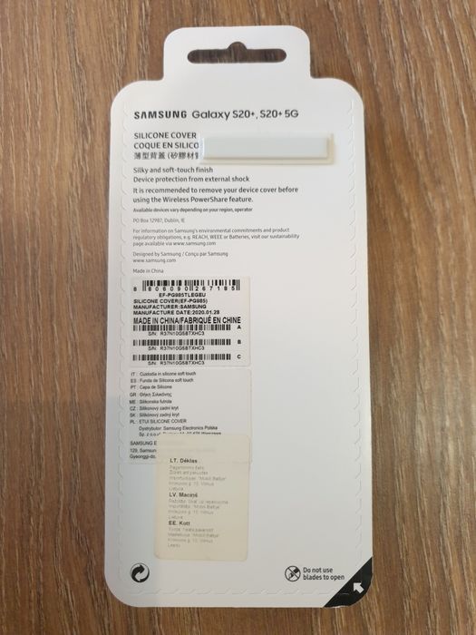 Etui plecki silicone cover Samsung Galaxy S20+ 5G oryginalne