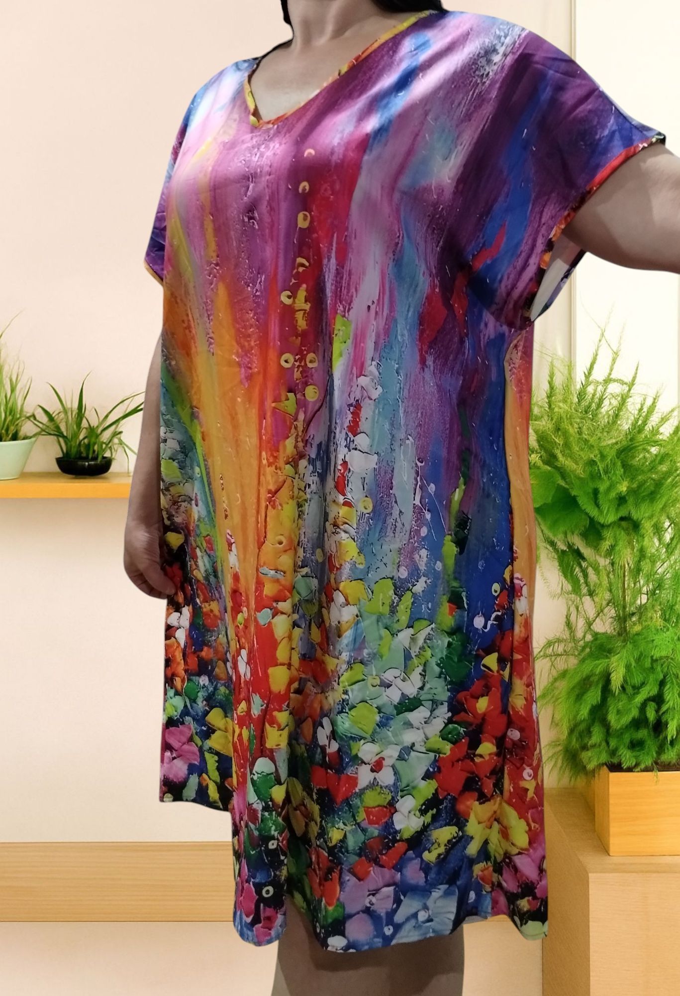 Nowa piękna kolorowa sukienka plus size rozmiar 46