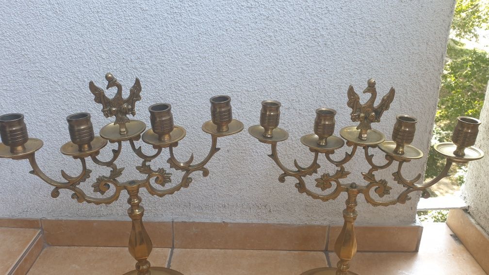 Barokowe świeczniki kandelabry Księstwo Warszawskie