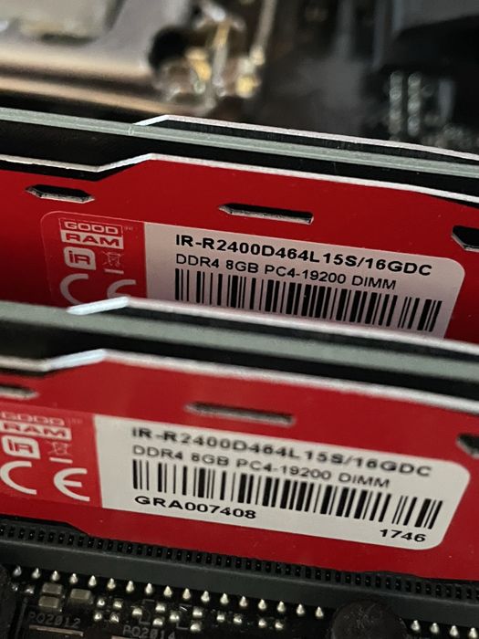 Intel Core i7-9700K, ASUS TUF Z390-PLUS GAMING, DDR4 2×8 GB